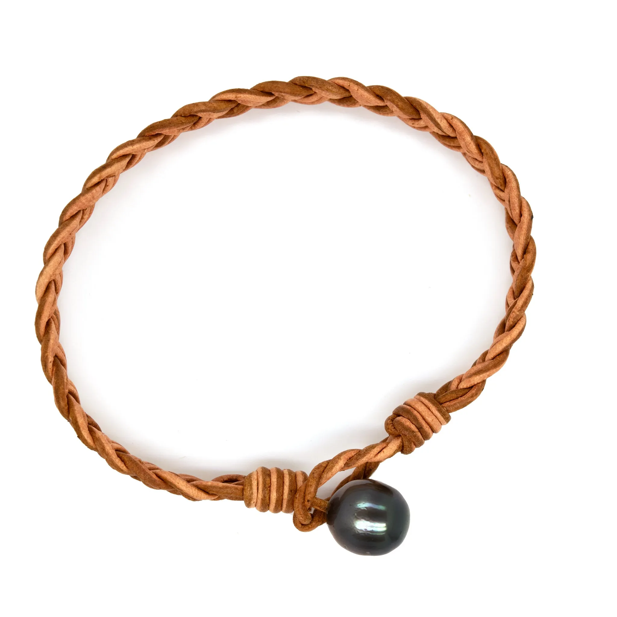 Men's Tahitian Pearl & Leather Bracelets