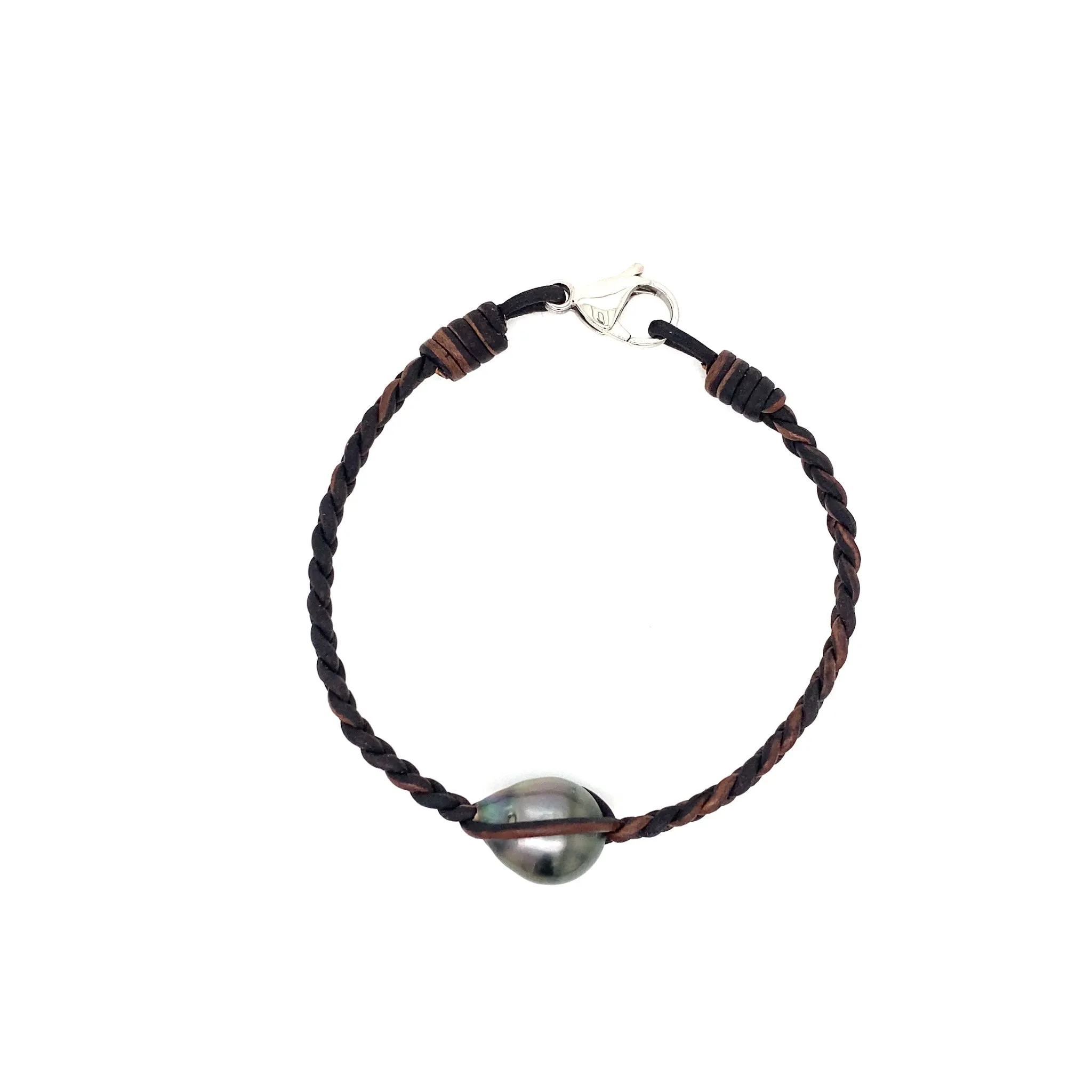Men's Tahitian Pearl & Leather Bracelets