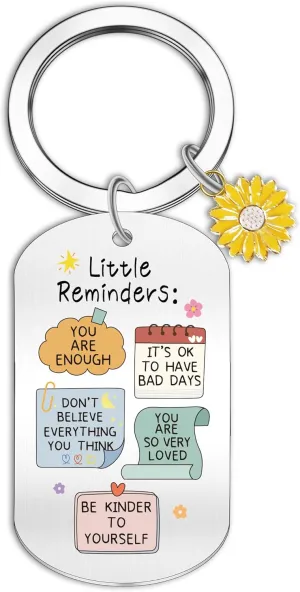 Mental Health Key Gifts Set: Little Reminder Key Chain for Women, Inspirational Keyring