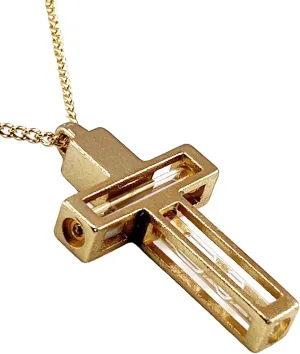 Metal Cross Pendant w/Holy Water & Soil Blessed Jerusalem Holy Land 34cm/13.5" Big for Men & Women Christian Gift Jesus Christ
