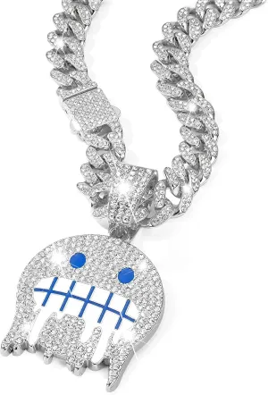 Miami Mens Cuban Link Chain Silver Gold Plated Bling Cuban Necklace Diamond Chain for Men iced out chain Hip Hop Jewelry