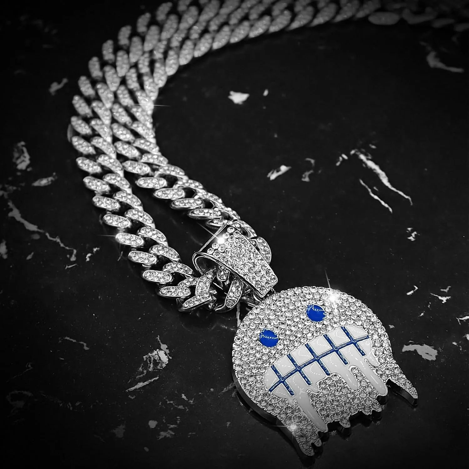 Miami Mens Cuban Link Chain Silver Gold Plated Bling Cuban Necklace Diamond Chain for Men iced out chain Hip Hop Jewelry