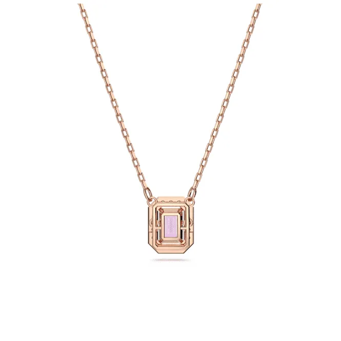 Millenia Octagon Cut Purple Rose Gold-tone Plated Necklace 5640291