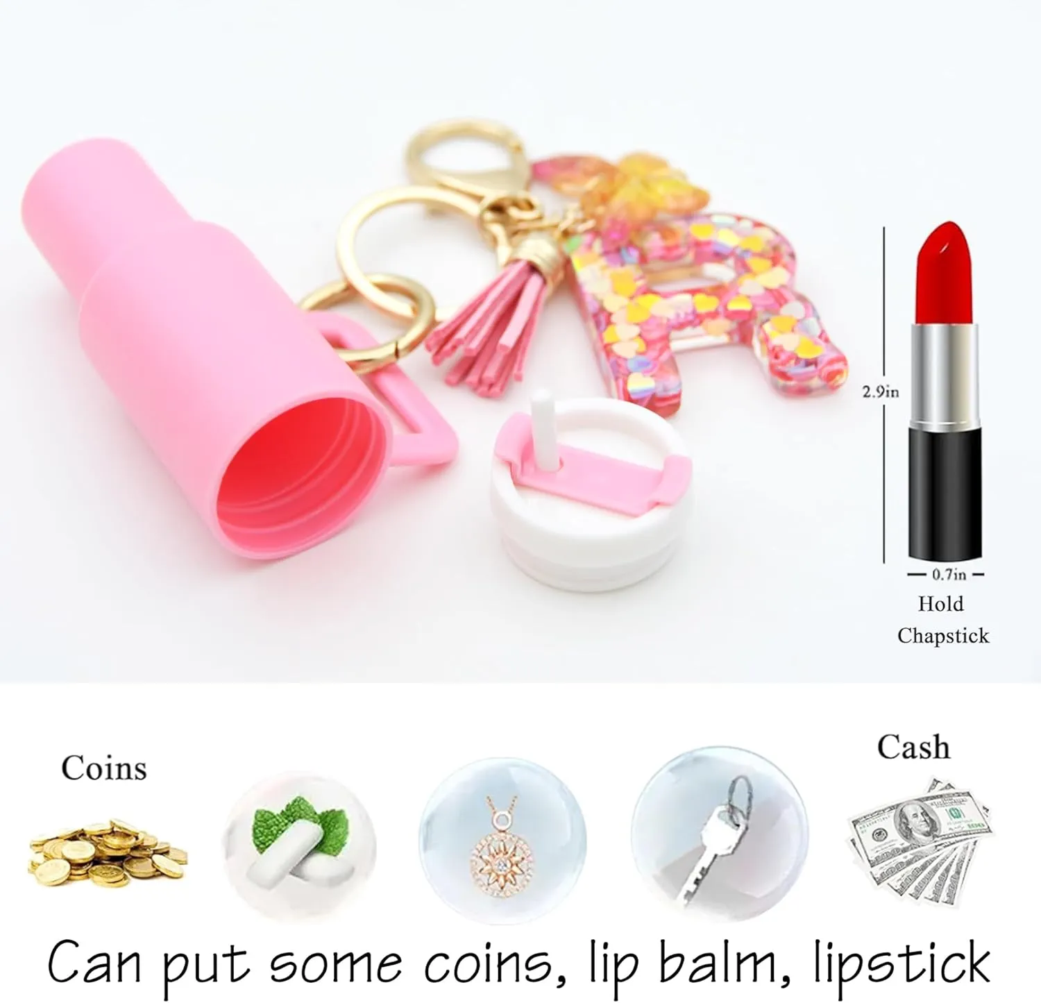 Mini Tumbler Keychain Cute Stanley Cup Charms For Backpack Initial Letter Fashion Tassel Butterfly Pendant Keychain For Women