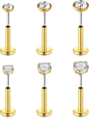 MODRSA Nose Studs 18g & 20g - L-Shaped Surgical Stainless Steel Diamond Studs for Women & Men - Corkscrew Nose Rings