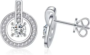 Moissanite Earrings 925 Sterling Silver Earrings 0.3ct/0.5ct/1ct Moissanite Stud Earrings for Women Wedding Birthday Jewelry gifts