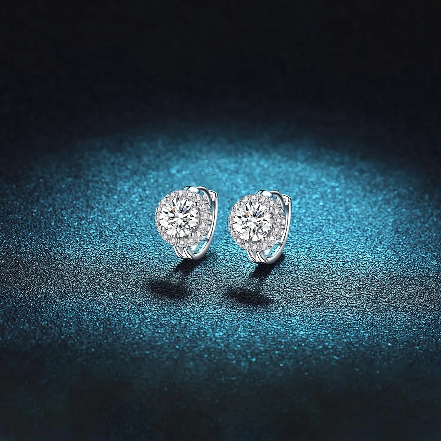 Moissanite Earrings 925 Sterling Silver Earrings 0.3ct/0.5ct/1ct Moissanite Stud Earrings for Women Wedding Birthday Jewelry gifts
