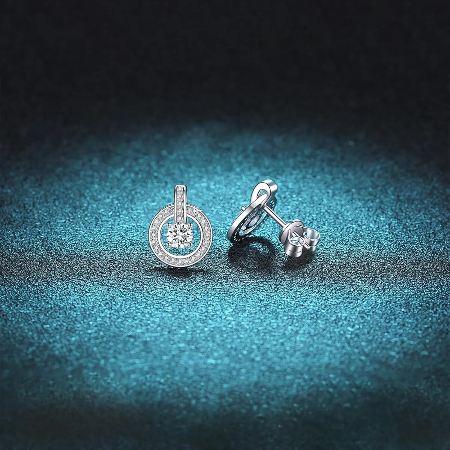 Moissanite Earrings 925 Sterling Silver Earrings 0.3ct/0.5ct/1ct Moissanite Stud Earrings for Women Wedding Birthday Jewelry gifts
