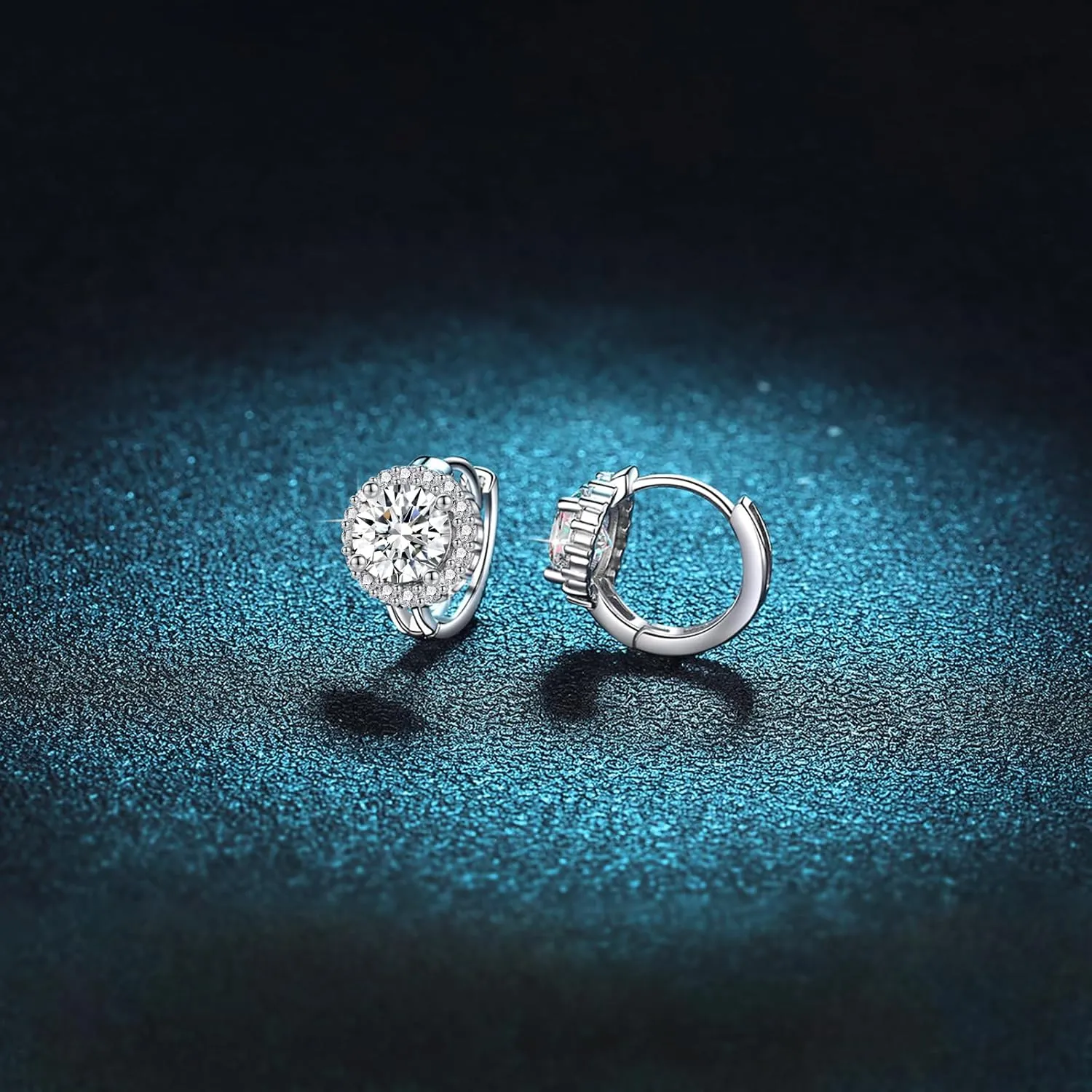 Moissanite Earrings 925 Sterling Silver Earrings 0.3ct/0.5ct/1ct Moissanite Stud Earrings for Women Wedding Birthday Jewelry gifts