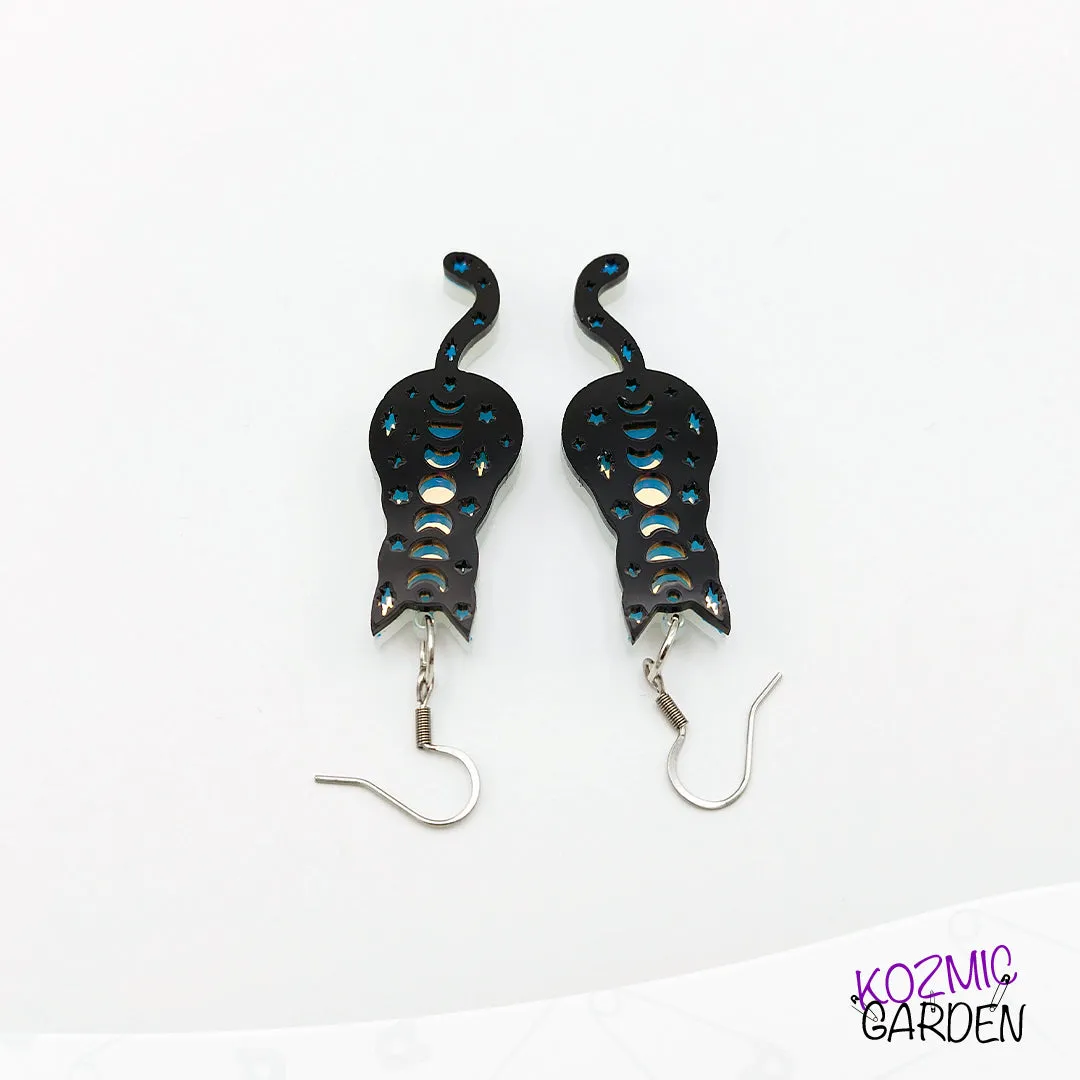 Moonlit Cats Earrings | Whisk away into mystic nights!