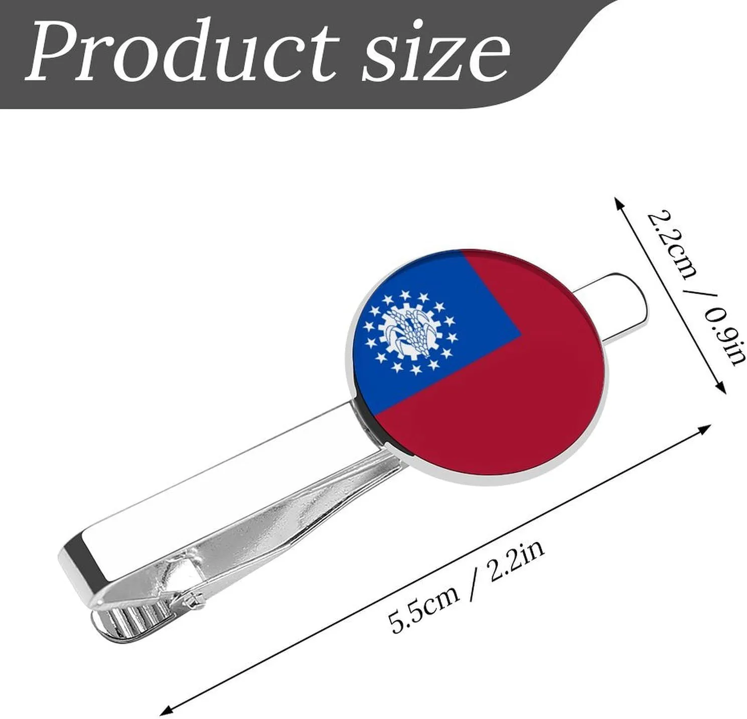 Morocco Flag Fashion Tie Clips for Men Women, 2 Pack Tie Bar Set,Accessory for Western-style Clothes Shirt Work