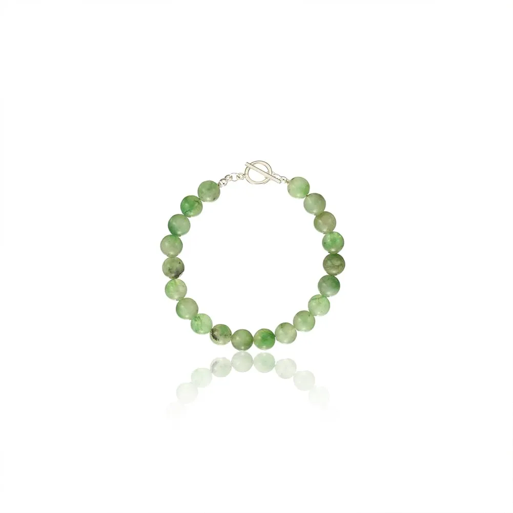 Mothers Day Gifts - 925 Sterling Silver Natural Green Jade Crystal Bracelet Charm Healing Anxiety Relief Good Luck Positive Energy Feng Shui Gemstone Birthstone Beaded Jewelry for Women