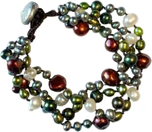 Multicolor Freshwater Pearl Stretch Bracelet - Adjustable Layered Design for Women - Perfect Summer Beach Jewelry Gift