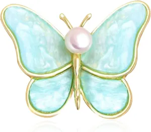 Multicolor Rhinestone Pearl Crystal Butterfly Cute Animal Brooch Pin Lapel Pin for Women Decoration Gift Fashion Wedding Jewelry