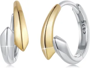 MUNDELL 925 Sterling Silver Classic Hoop Earrings Waterdrop Ear Buckles Plated Golden Hypoallergenic Earrings for Women Fine Jewelry