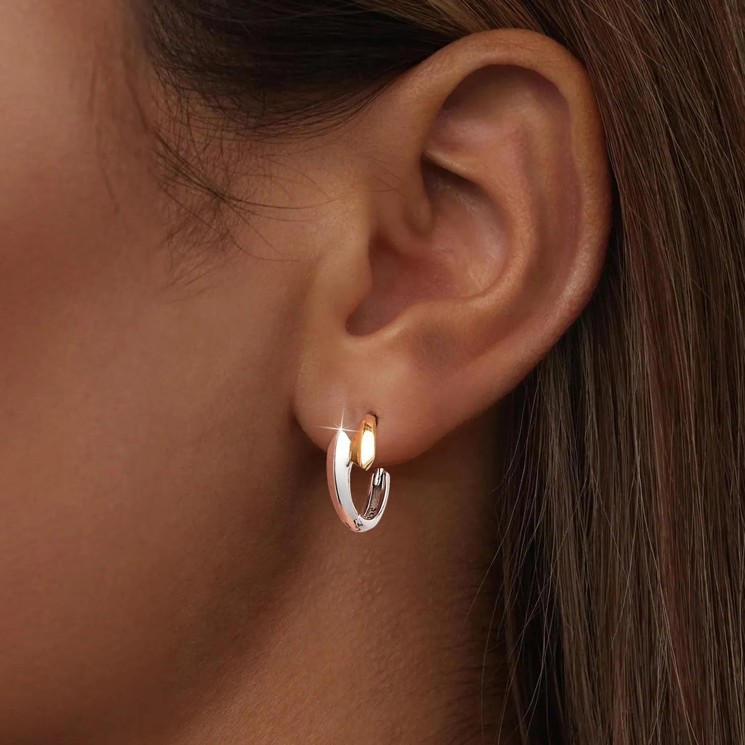 MUNDELL 925 Sterling Silver Classic Hoop Earrings Waterdrop Ear Buckles Plated Golden Hypoallergenic Earrings for Women Fine Jewelry
