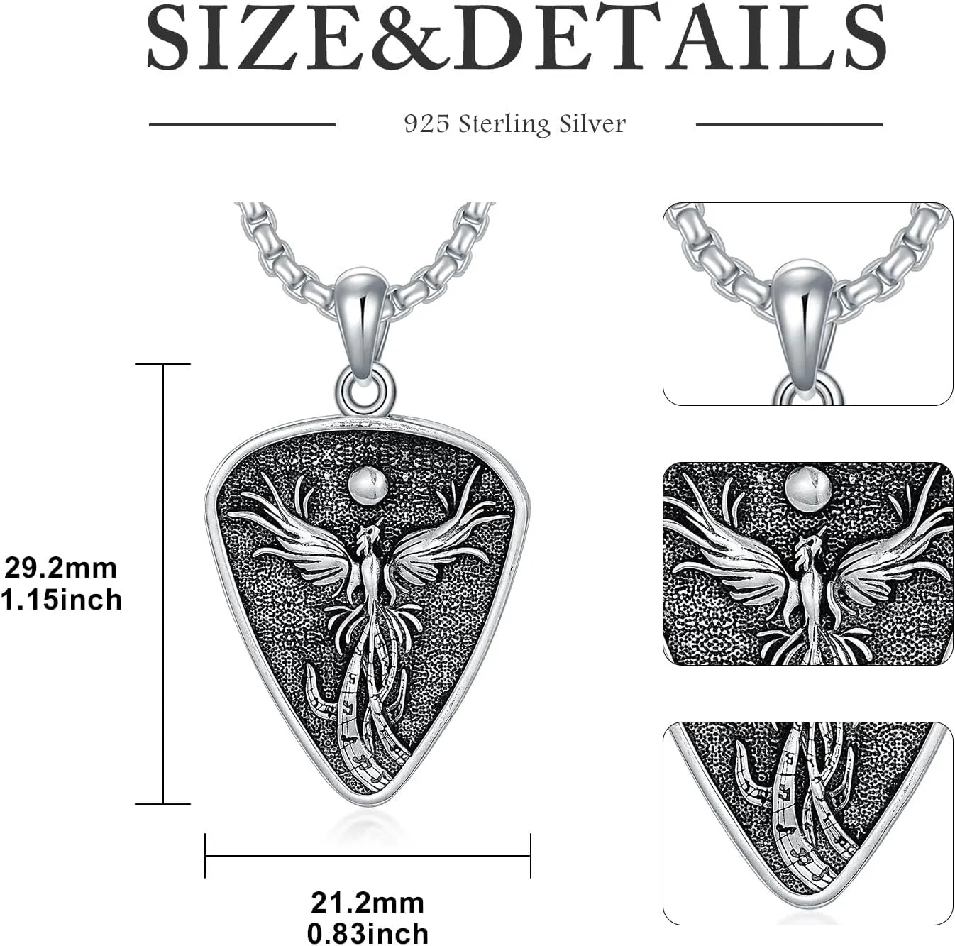 Music Necklace for Women Men 925 Sterling Silver Irish Harp/Guitar/Lyre/Guitar Pick Necklace Treble Clef Pendant Musical Jewelry Gifts for Music Lovers