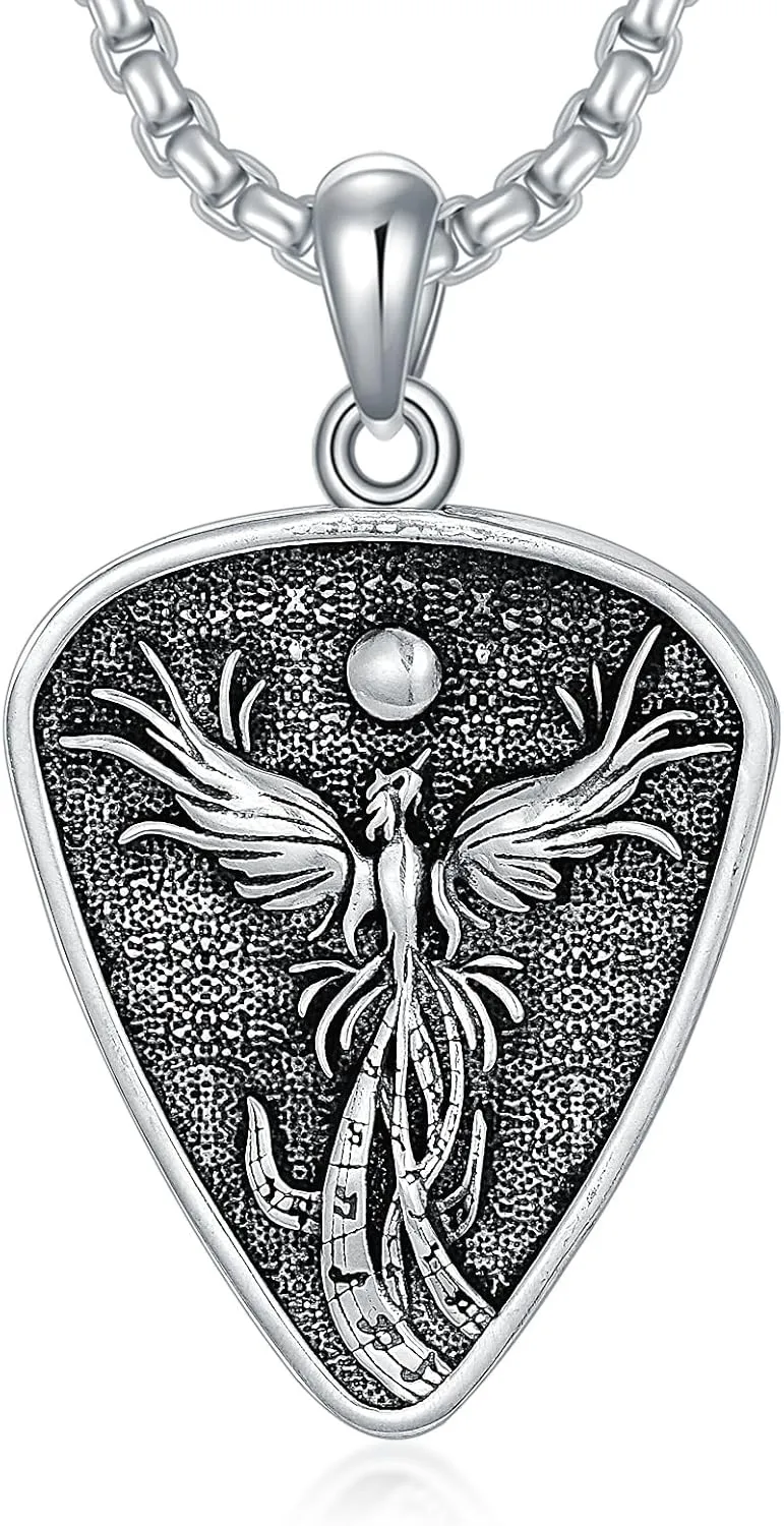 Music Necklace for Women Men 925 Sterling Silver Irish Harp/Guitar/Lyre/Guitar Pick Necklace Treble Clef Pendant Musical Jewelry Gifts for Music Lovers