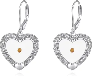 Mustard Seed Earrings Sterling Silver Cross Leverback Earrings Mountain Drop Earrings Mustard Seed Jewelry Faith Gift for Women