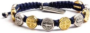 My Saint My Hero Benedictine Blessing Bracelets  Handwoven Spiritual Protection with Medals Hand-Cast In Italy at Sacred Site