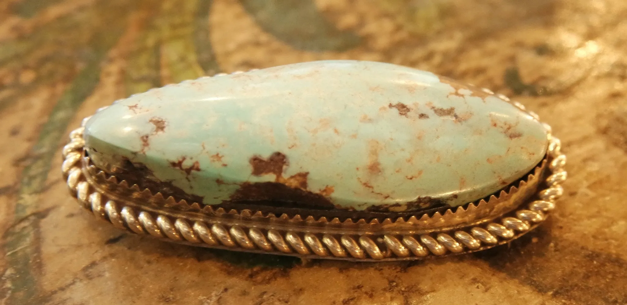 Native American Navajo Silver and Turquoise Brooch/Pin