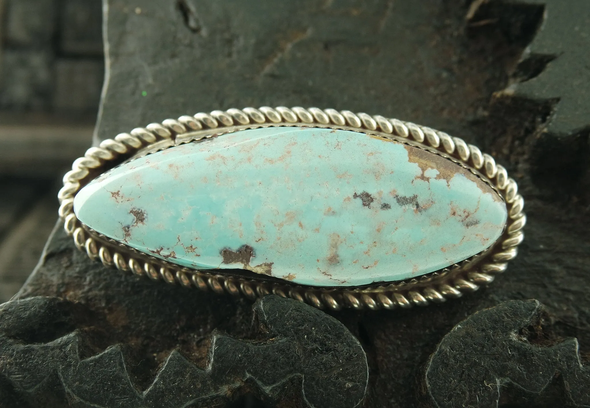 Native American Navajo Silver and Turquoise Brooch/Pin