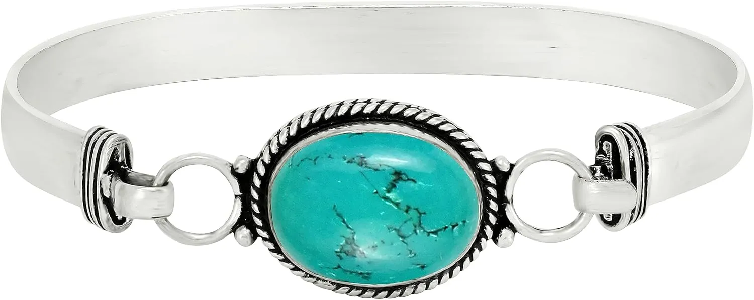Natural Oval Gemstone Statement Cuff Bracelets for Women  Handmade Birthstone Bangle Bracelet Jewelry  Ideal Gift for Wedding, Christmas & Special Occasions