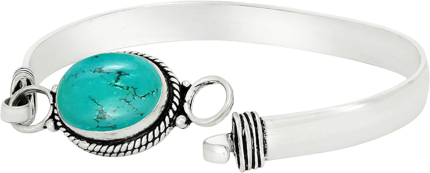 Natural Oval Gemstone Statement Cuff Bracelets for Women  Handmade Birthstone Bangle Bracelet Jewelry  Ideal Gift for Wedding, Christmas & Special Occasions