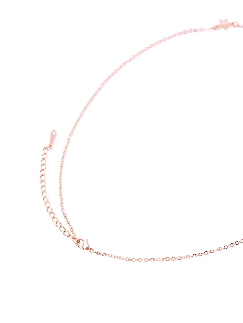 NECKLACE BAR ROSE STAR