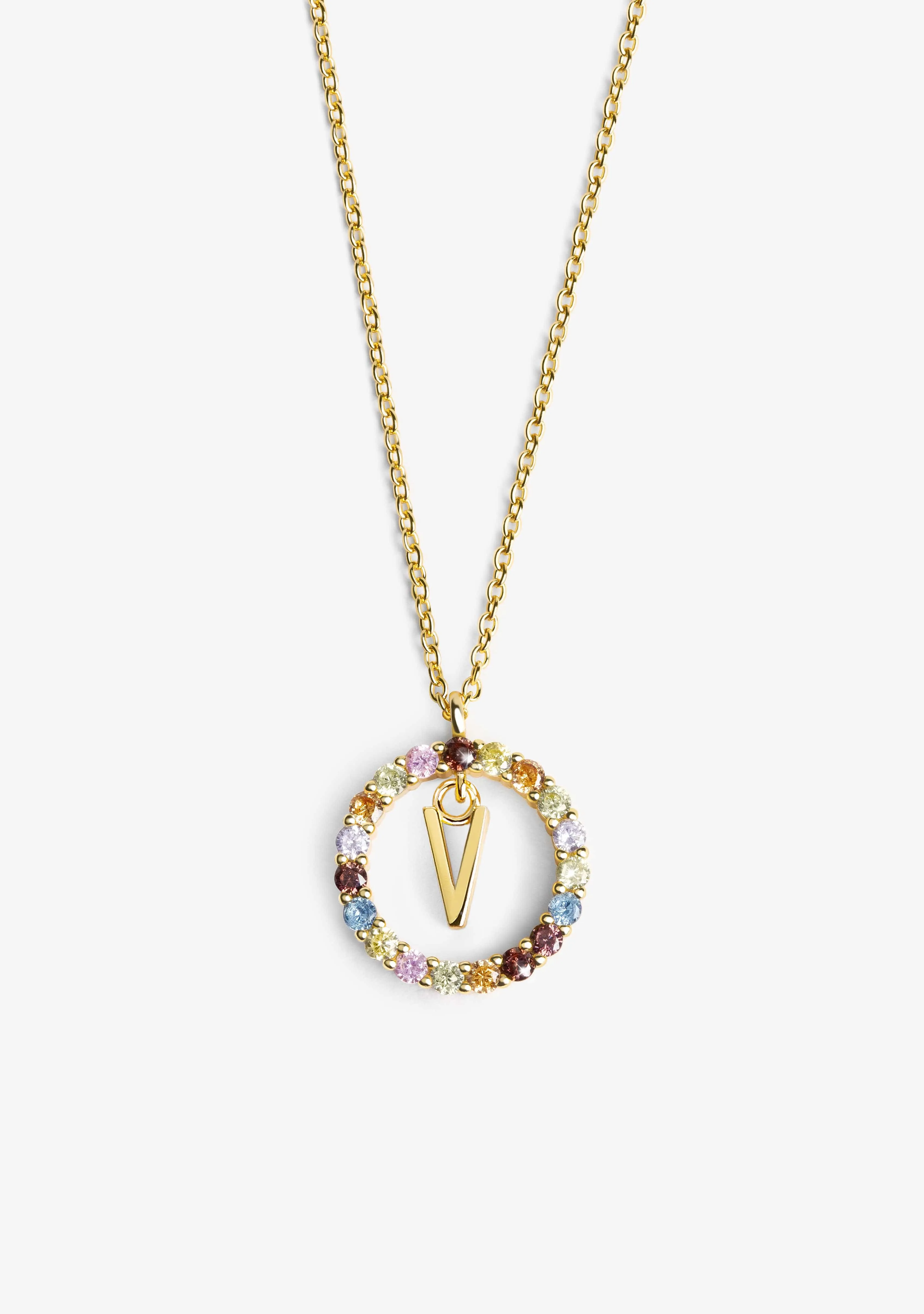 Necklace Iniziale Letter V Gold