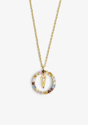 Necklace Iniziale Letter V Gold