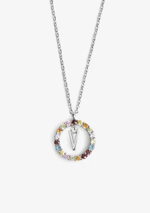 Necklace Iniziale Letter V Silver