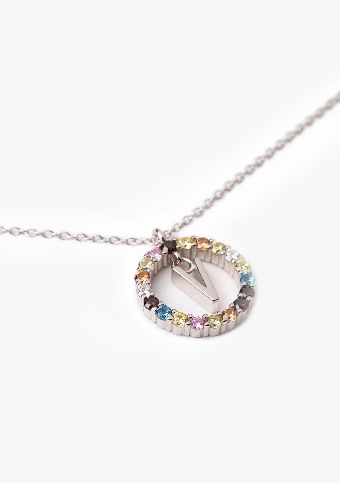 Necklace Iniziale Letter V Silver