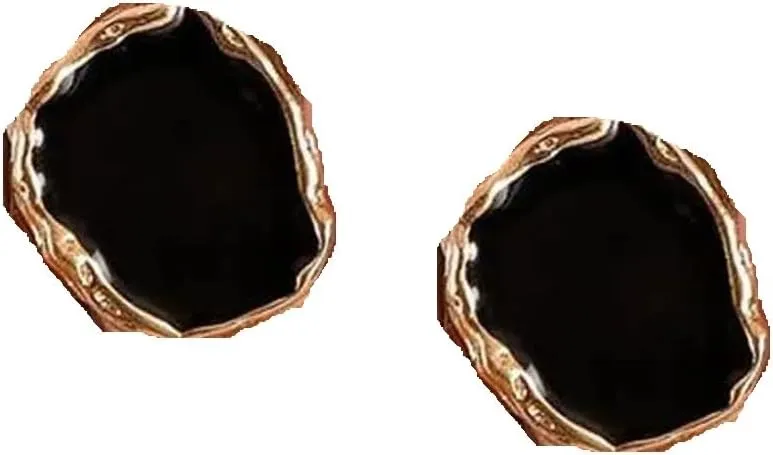 New 2026 Gift Fashion Vintage Earrings Enamel Rings Punk Classic Black Oil Drip Imitation Stones Ring Luxury Jewelry Set Trendy Accessories Creative