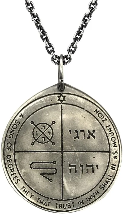 NIGHTCRUZ Key of Solomon Pendant Necklace, Third Pentacle of Jupiter Talisman, Evil Eye Protection Amulet