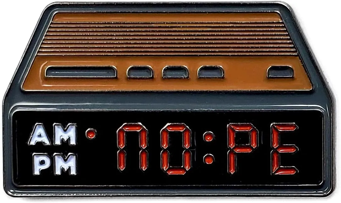 Nope Alarm Clock Enamel Lapel Pin