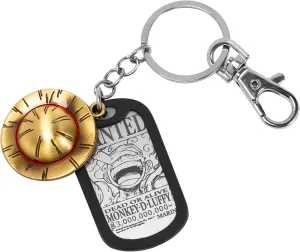 One Piece Keychain with Straw Hat & Metal Dog Tag - Durable, Lightweight Anime Gifts & One Piece Merch