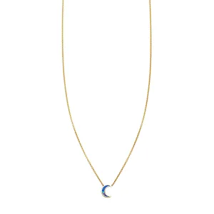 Opal Inlaid Moon Necklace