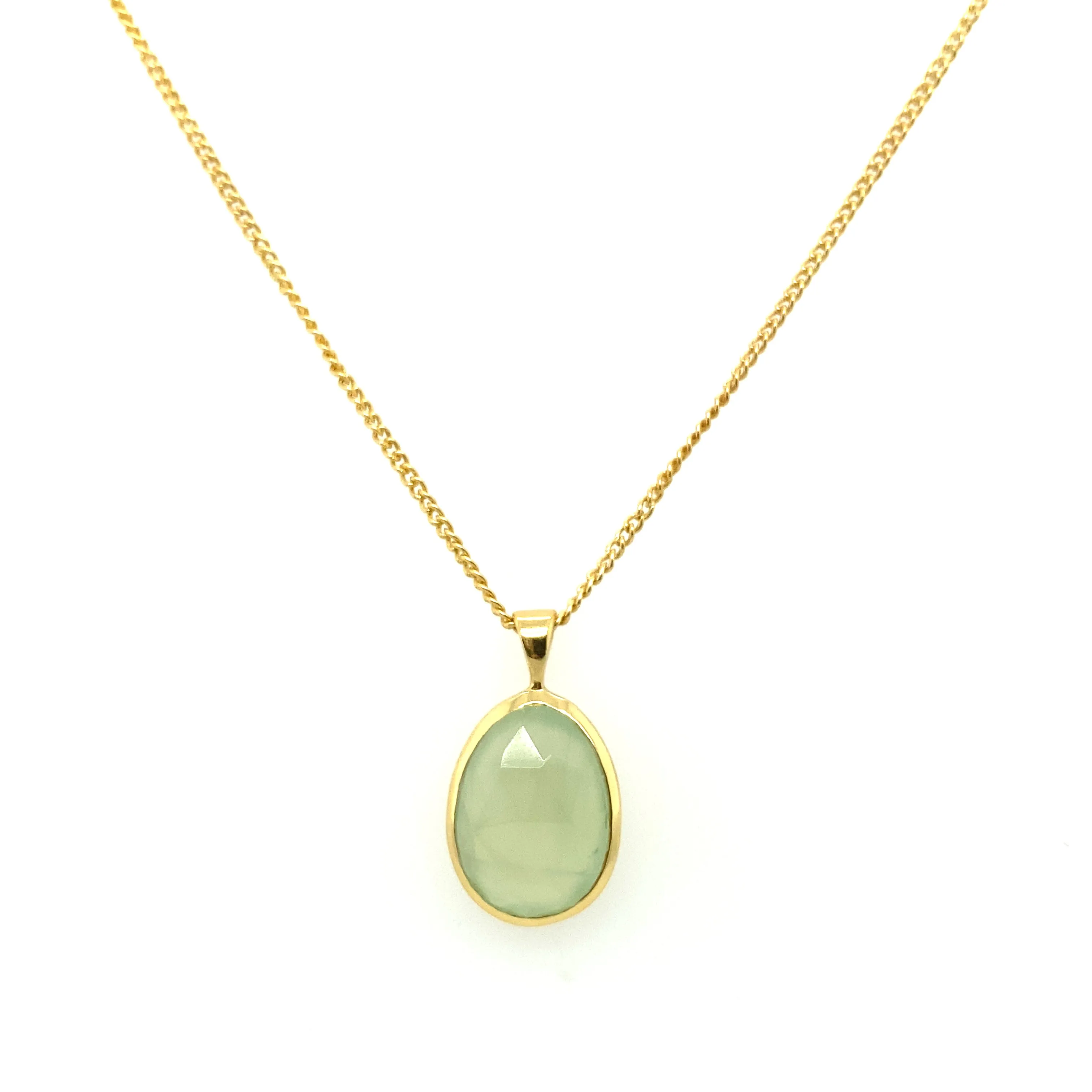 Oval Faceted Gemstone Necklace
