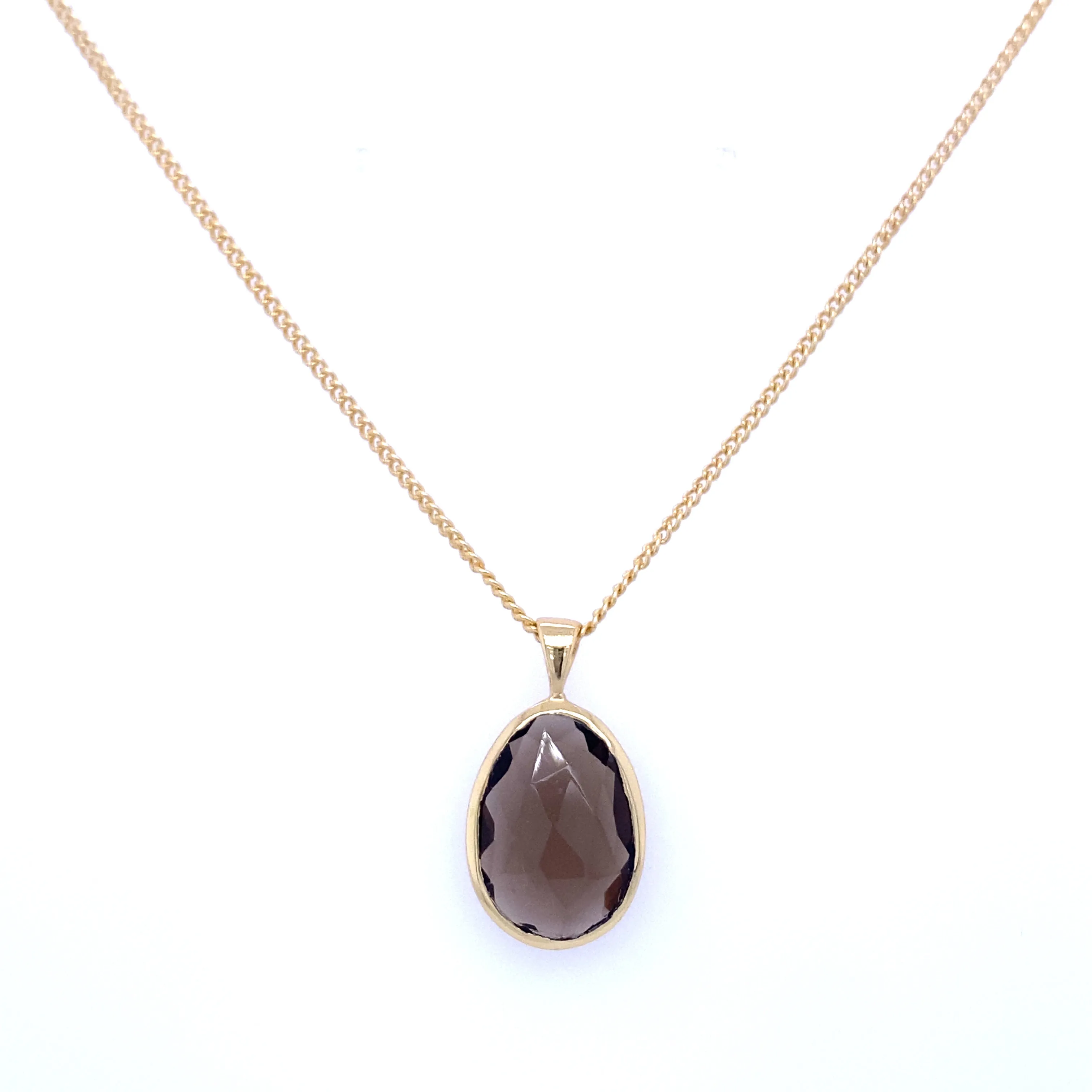 Oval Faceted Gemstone Necklace