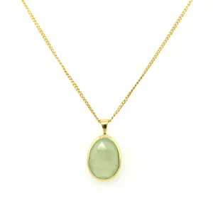Oval Faceted Gemstone Necklace