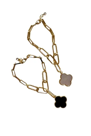 Oversized Clover Charm Bracelet