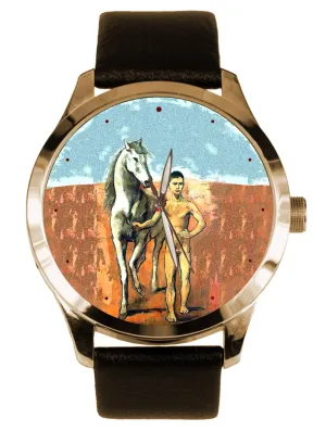 Pablo Picasso, Boy with Horse, Modernist Art Solid Brass Collectible Handmade Watch