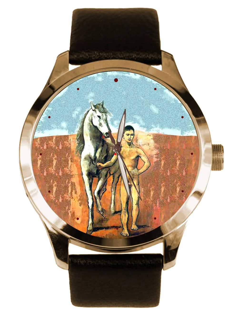 Pablo Picasso, Boy with Horse, Modernist Art Solid Brass Collectible Handmade Watch