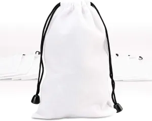 Pack Of 25 Large 6.75" X 4.75" Pouch Bags - Elegant Velvet Drawstring Bags Jewelry Pouches for Jewelry, Gifts, Event Supplies (White)
