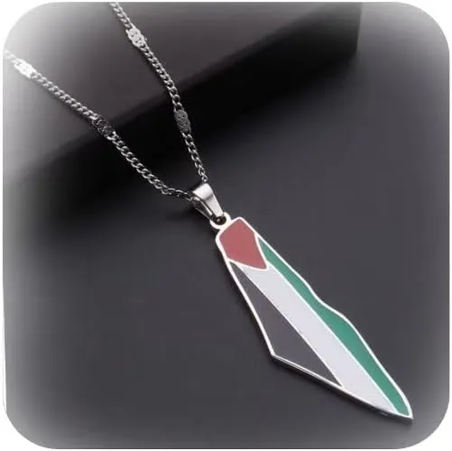 Palestine Necklace Free Palestine Flag Necklace for Women Palestine Scarf Necklace Palestinian Map Pendant Necklace Bring Them Home Now Necklace Ceasefire Now Palestine Gifts for Women Men
