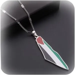 Palestine Necklace Free Palestine Flag Necklace for Women Palestine Scarf Necklace Palestinian Map Pendant Necklace Bring Them Home Now Necklace Ceasefire Now Palestine Gifts for Women Men