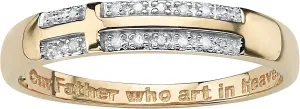 PalmBeach Yellow Gold-plated Sterling Silver Genuine Diamond Accent Sideways Cross Ring Sizes 6-16