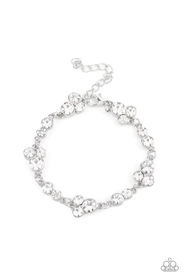 Paparazzi Bracelet ~ Social GLISTENING - White