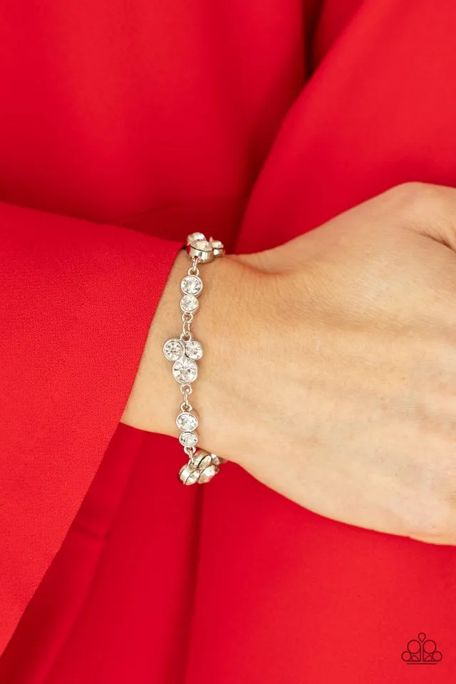 Paparazzi Bracelet ~ Social GLISTENING - White